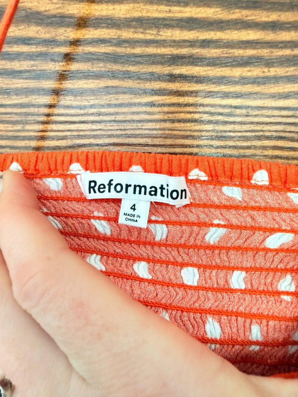 Reformation • Two Piece Set, Orange Polka Dot - Picture 13 of 16
